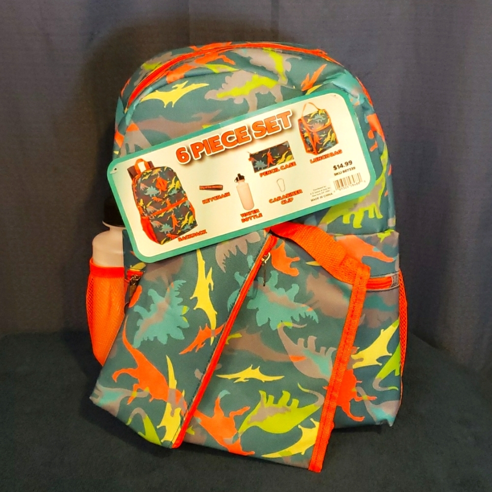 Dinosaur Backpack - 6 Piece Set